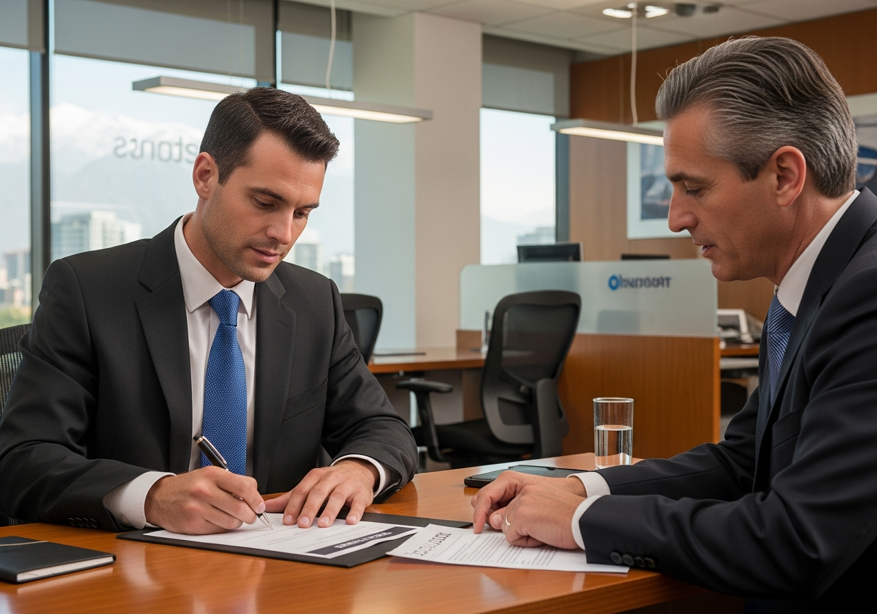 Firma de contrato de crédito automotriz
